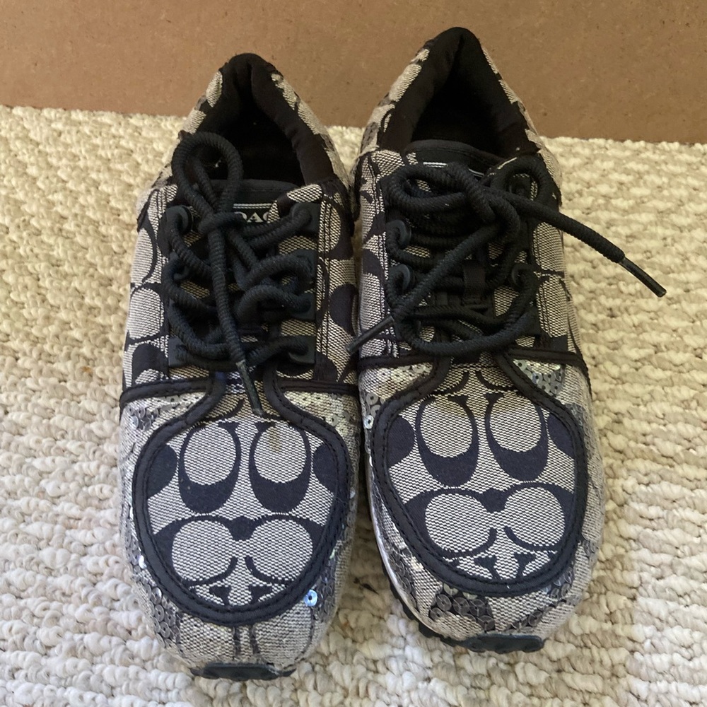 Authentic Coach Sequined Sneakers A2623 Karine SZ. 7.5 - Picture 6 of 7